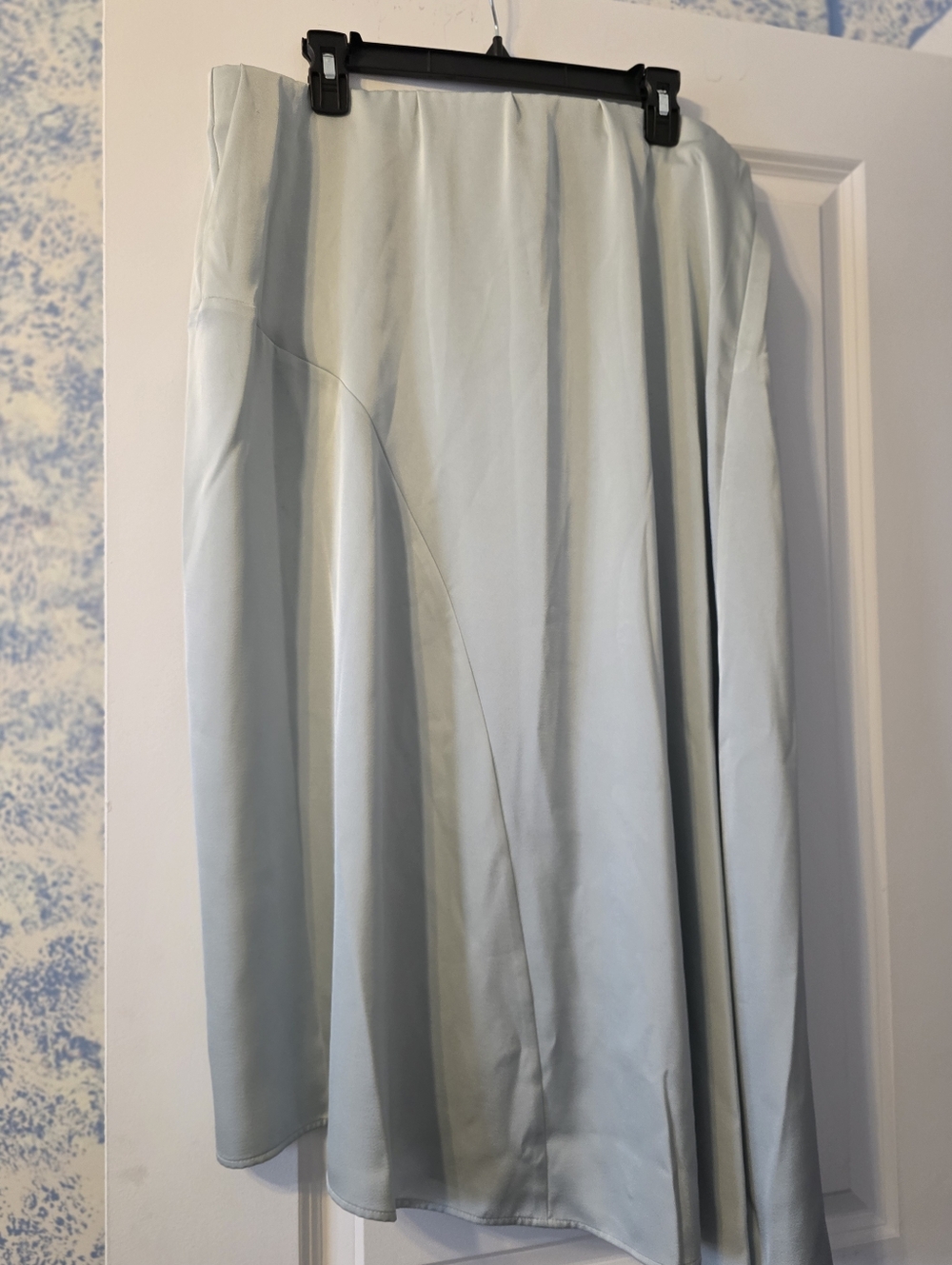 Donna Karan Pale Blue Satin Skirt